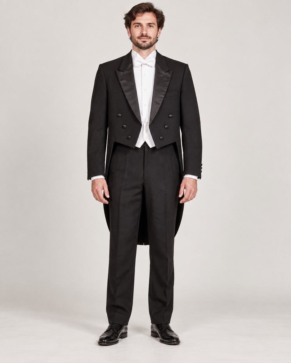 Vintage 1980s Christian Dior Monsieur 37R Black Wool Tailcoat USA